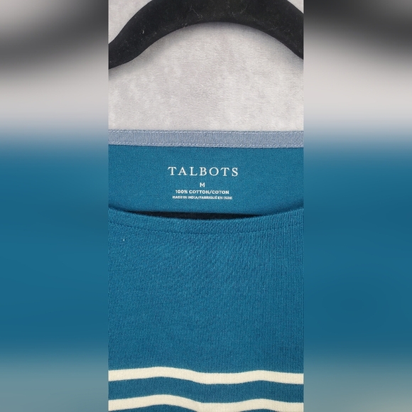Talbots Authentic Talbots Tee - Slope Stripe Cotton Sweater Women Size M - Picture 3 of 10